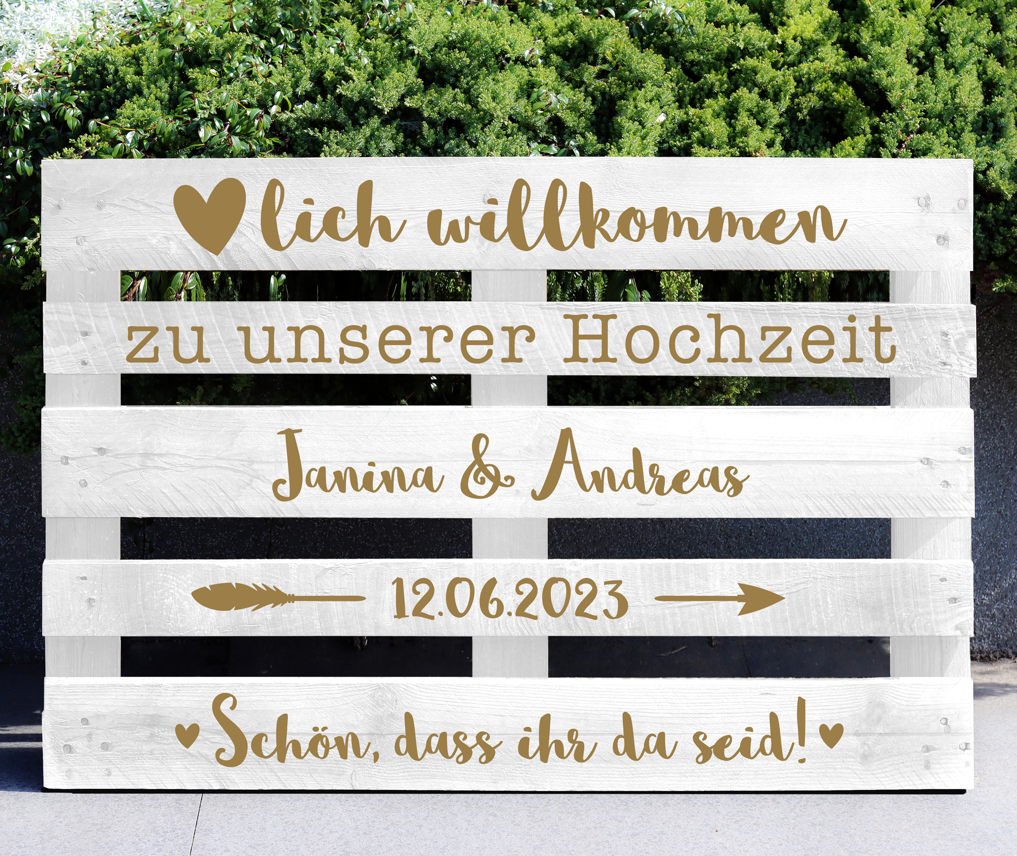 Palettenaufkleber "Hochzeit" - Janina