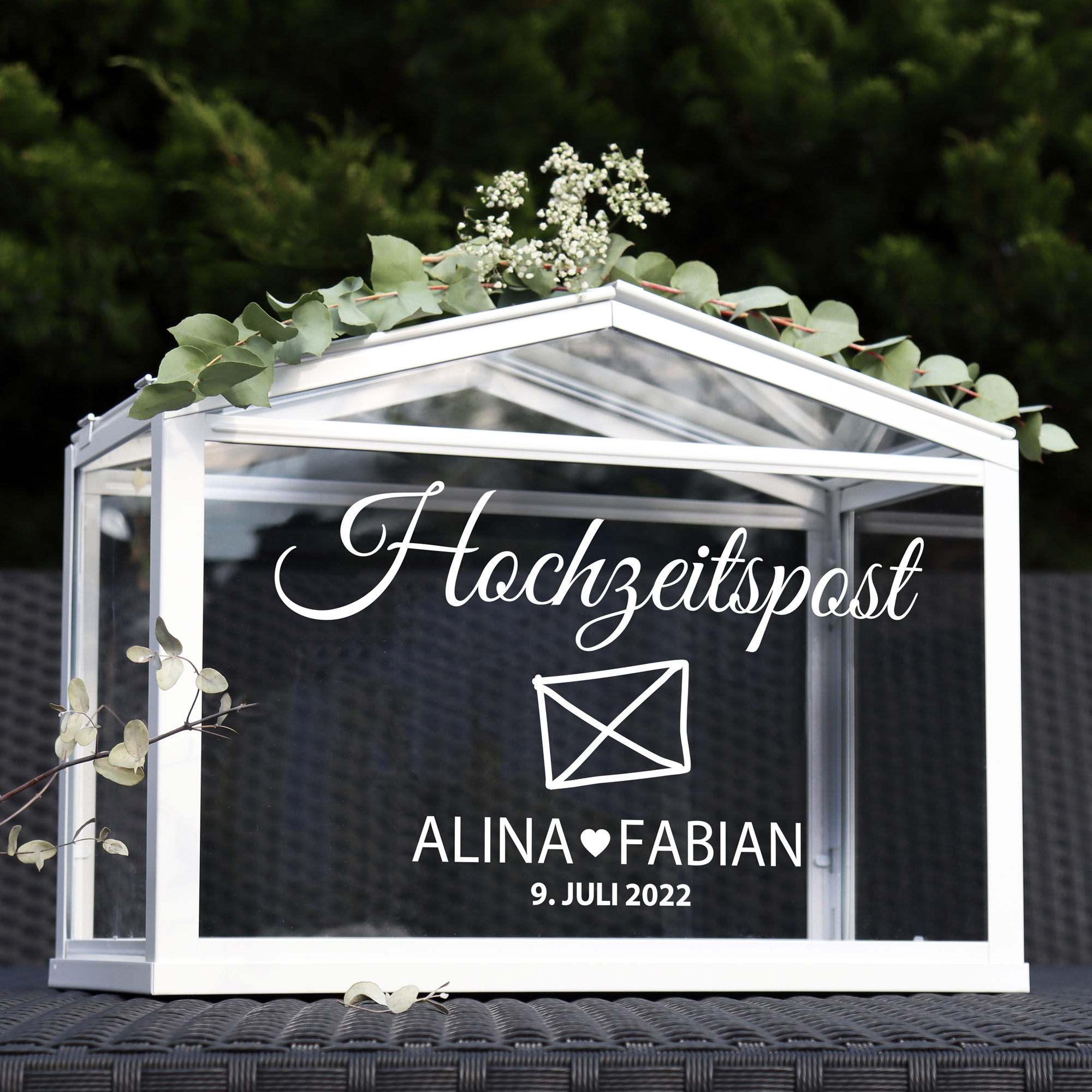 Aufkleber "Hochzeitspost" Alina - personalisiert in 5 Farben