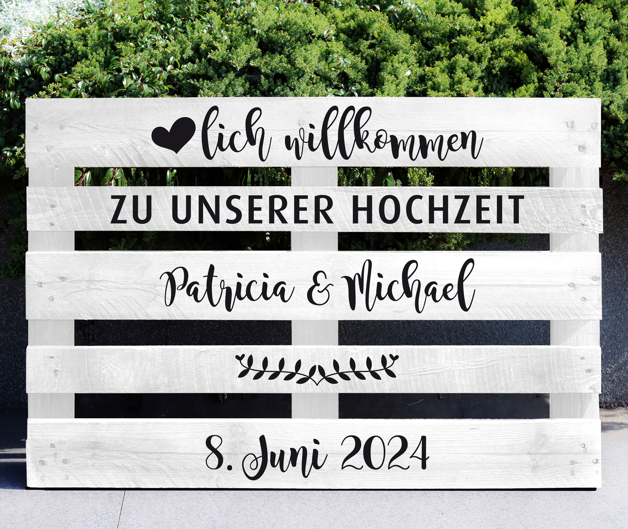 Palettenaufkleber "Hochzeit" - Patricia