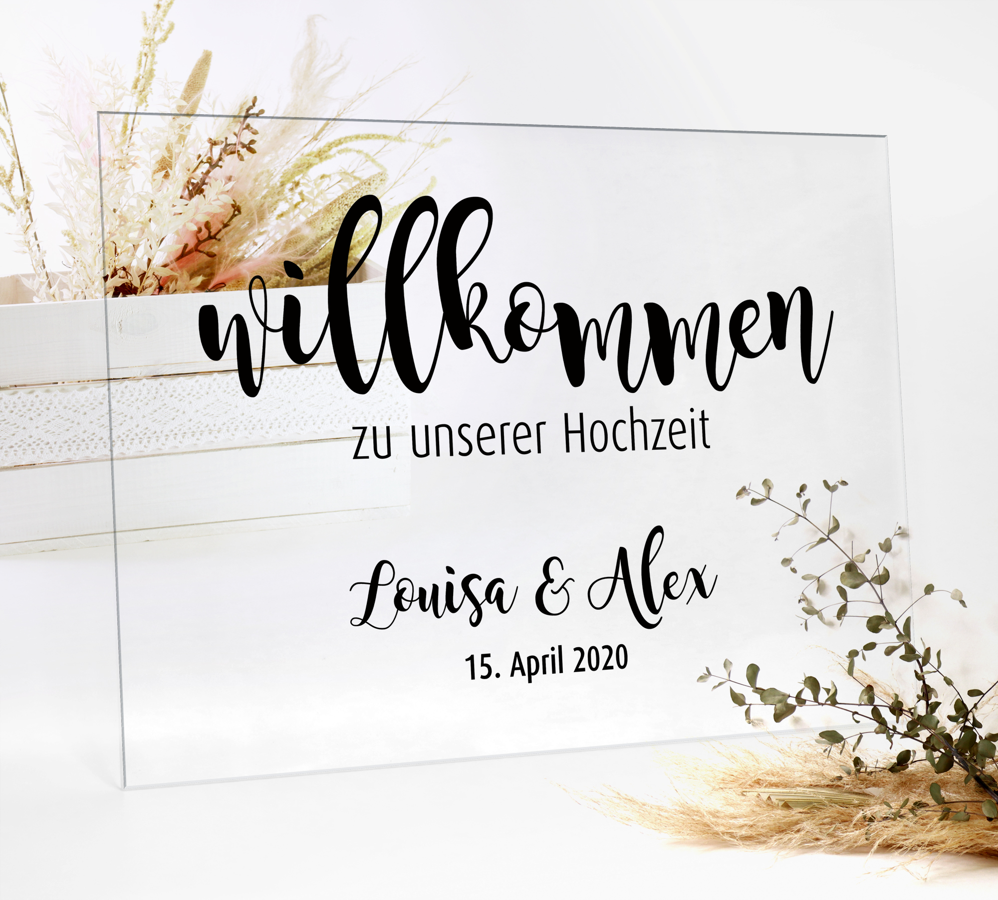 Aufkleber "Willkommen" Louisa