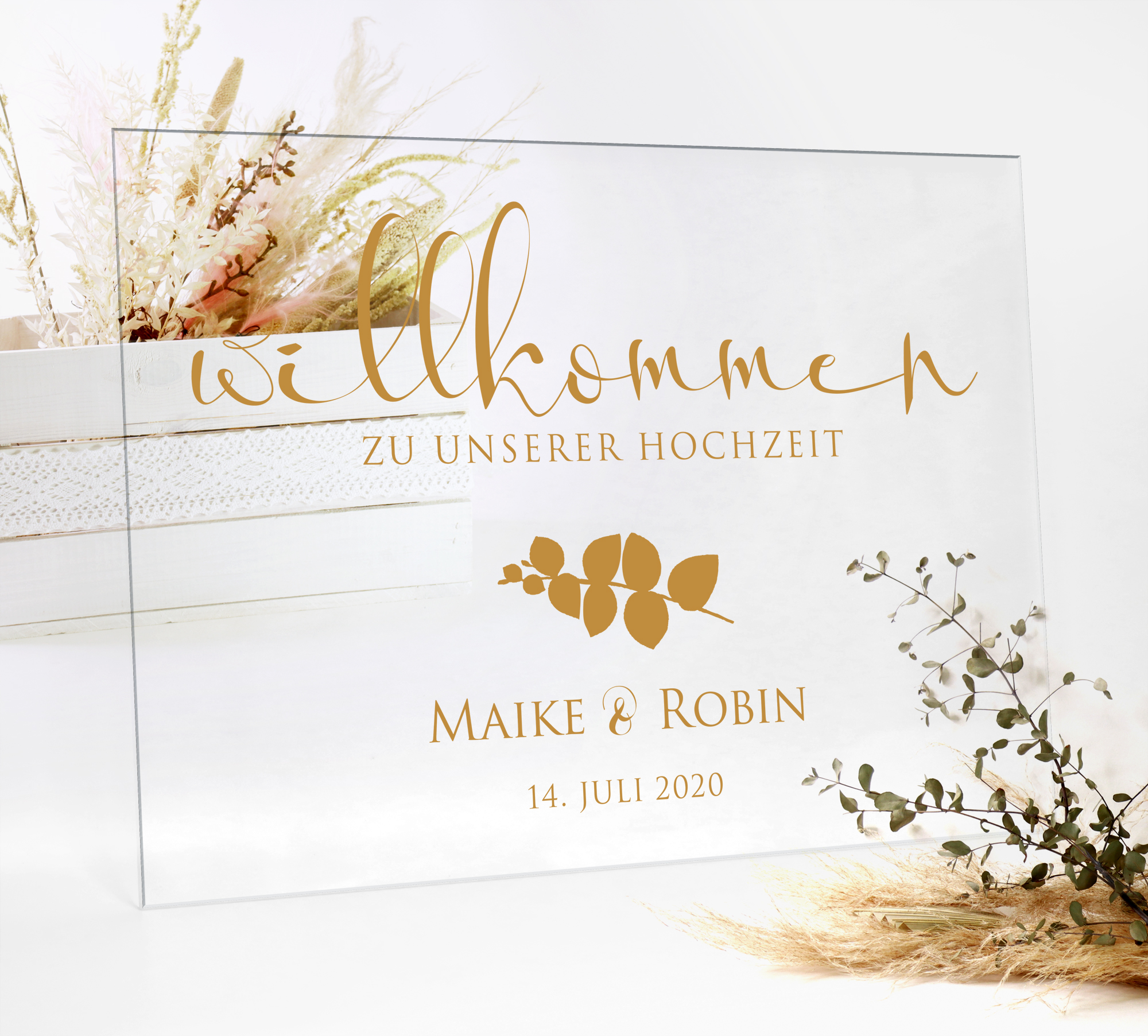 Aufkleber "Willkommen" Maike