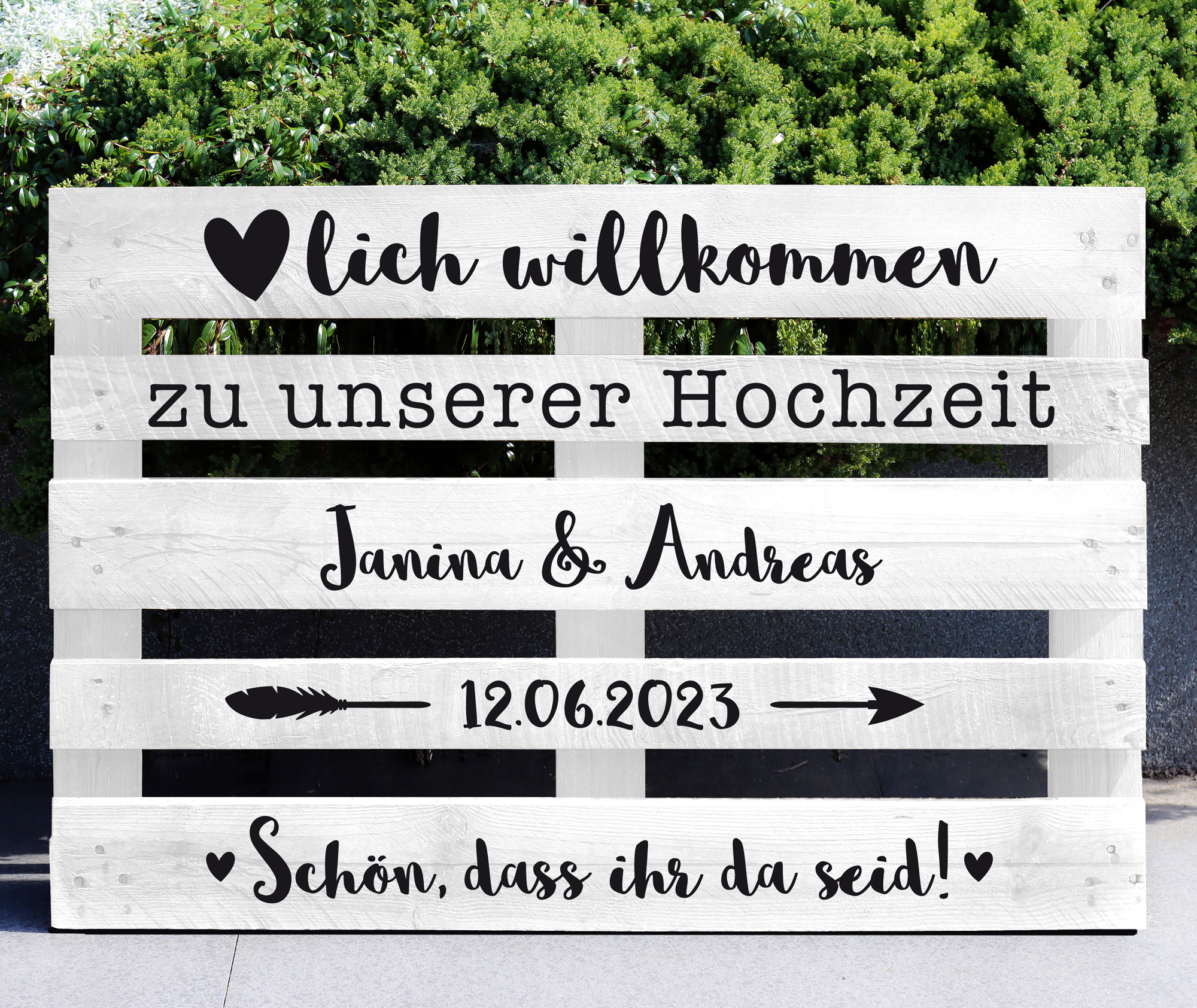 Palettenaufkleber "Hochzeit" - Janina