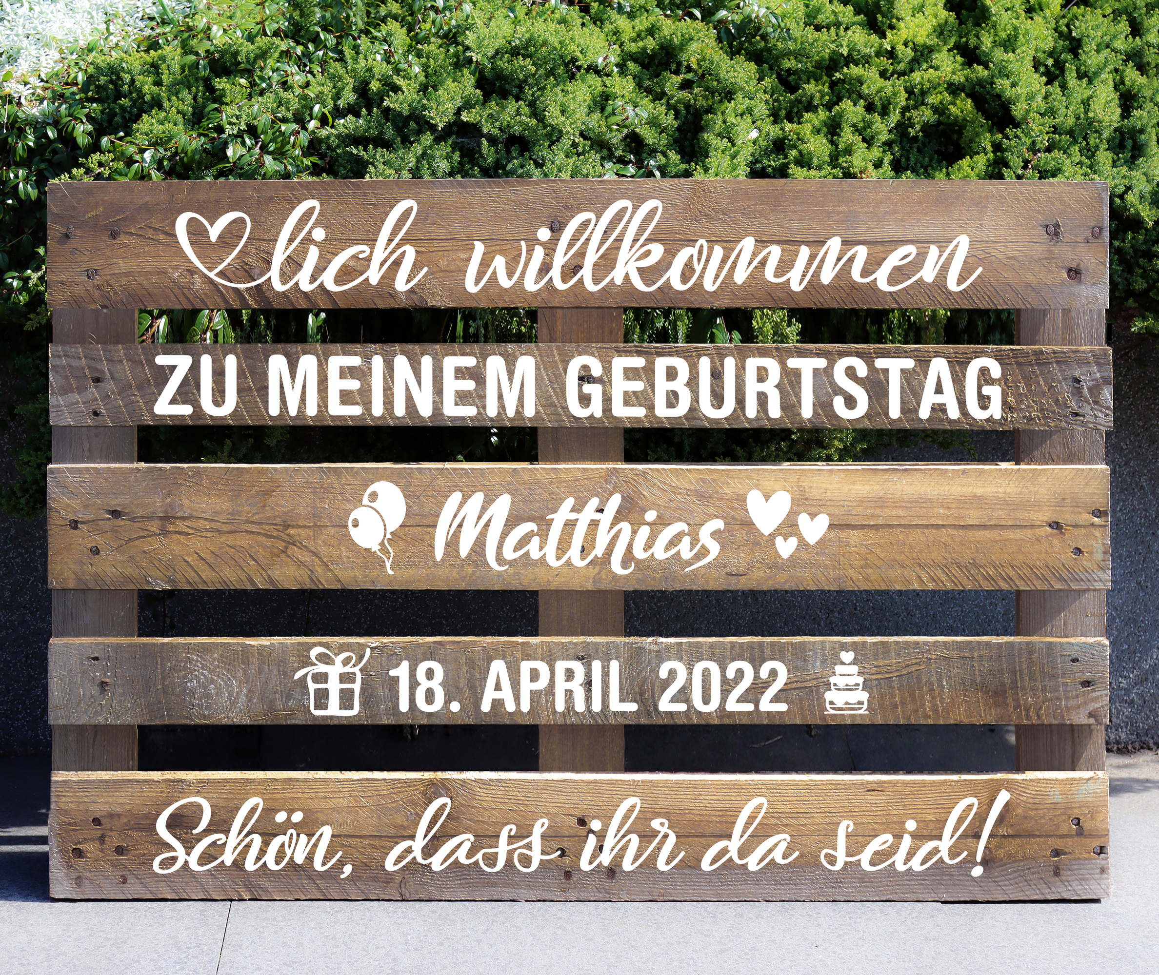 Palettenaufkleber "Geburtstag"