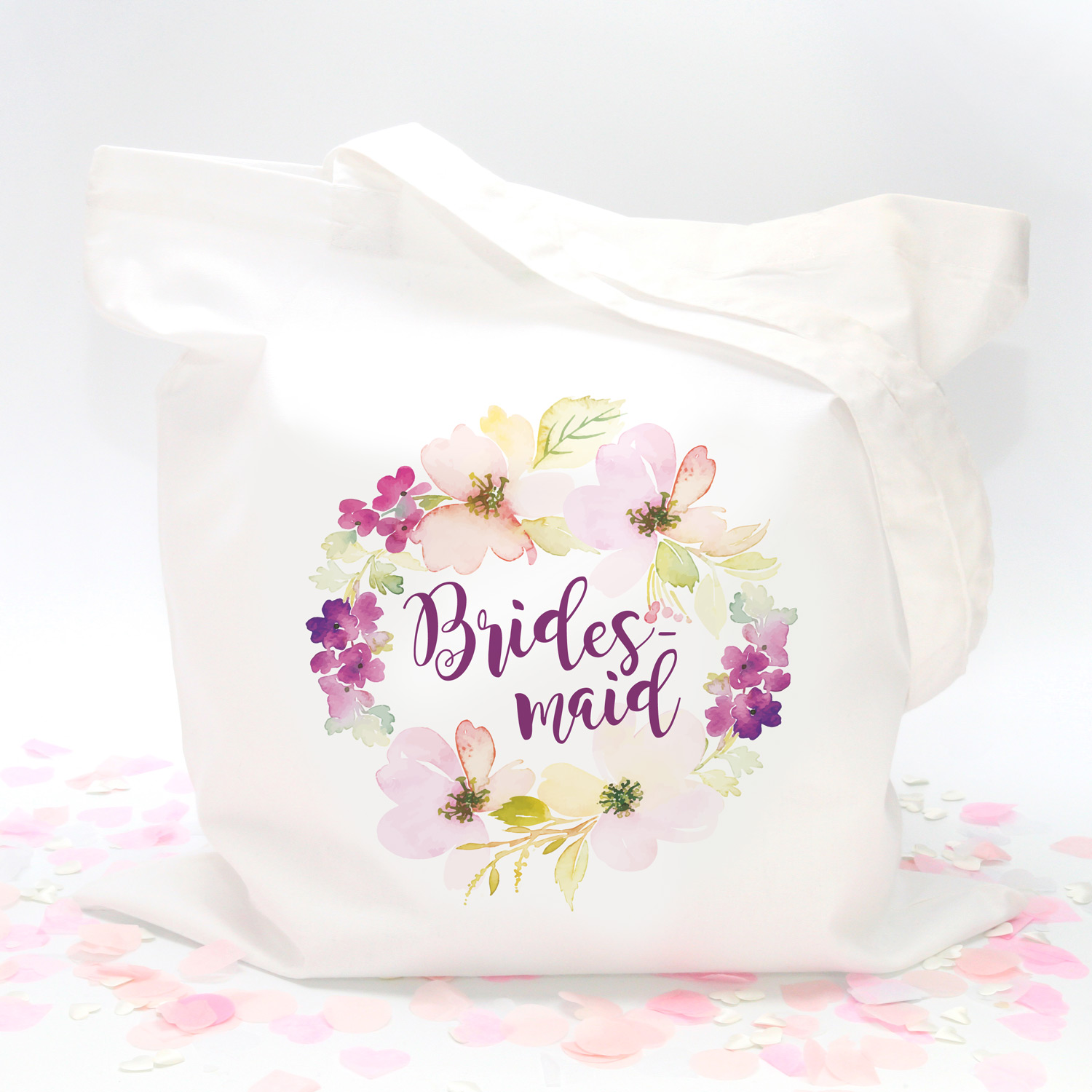 Stofftasche "Weiß" Flower Bridesmaid (38x42cm)