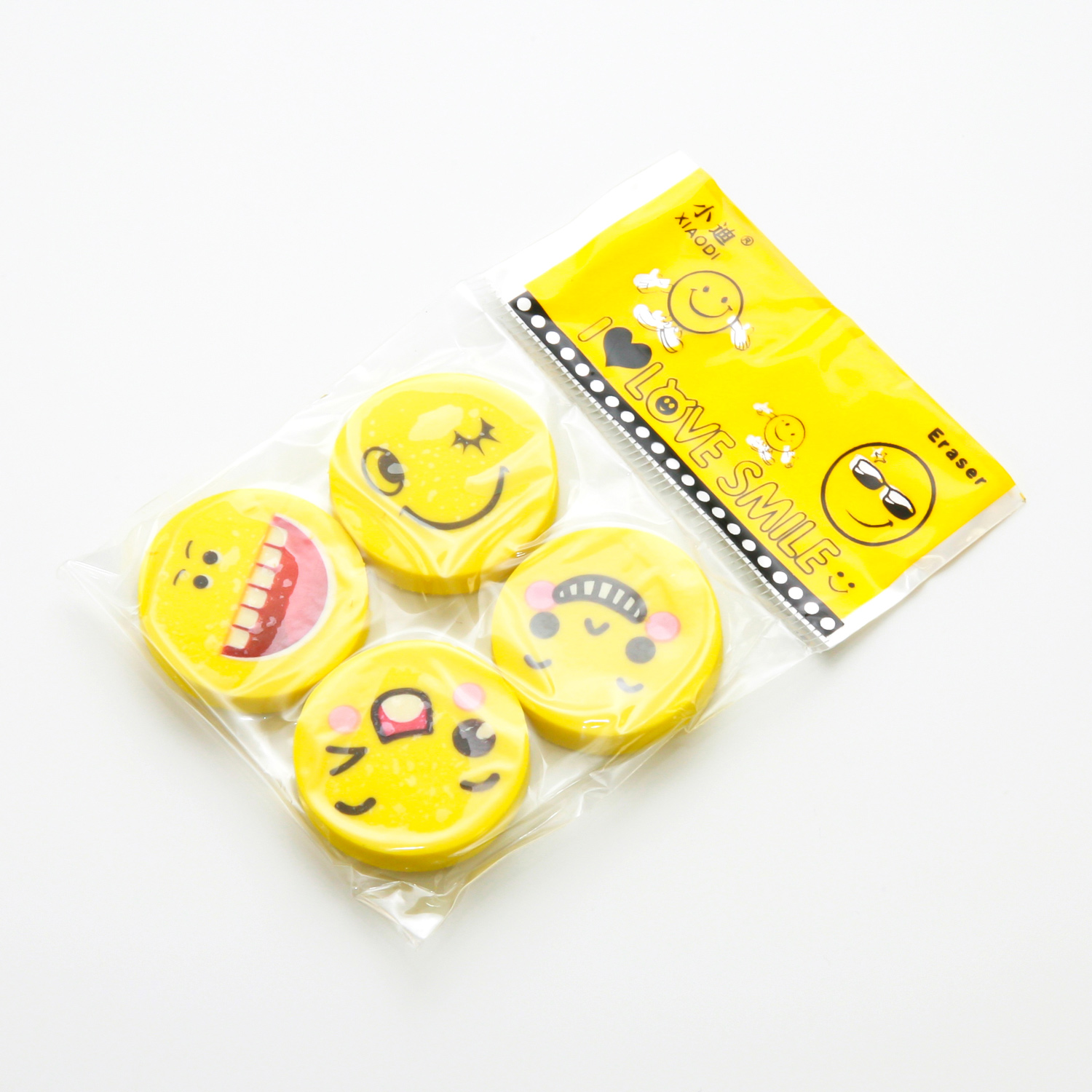 Radiergummis "Smiley" 4er Set