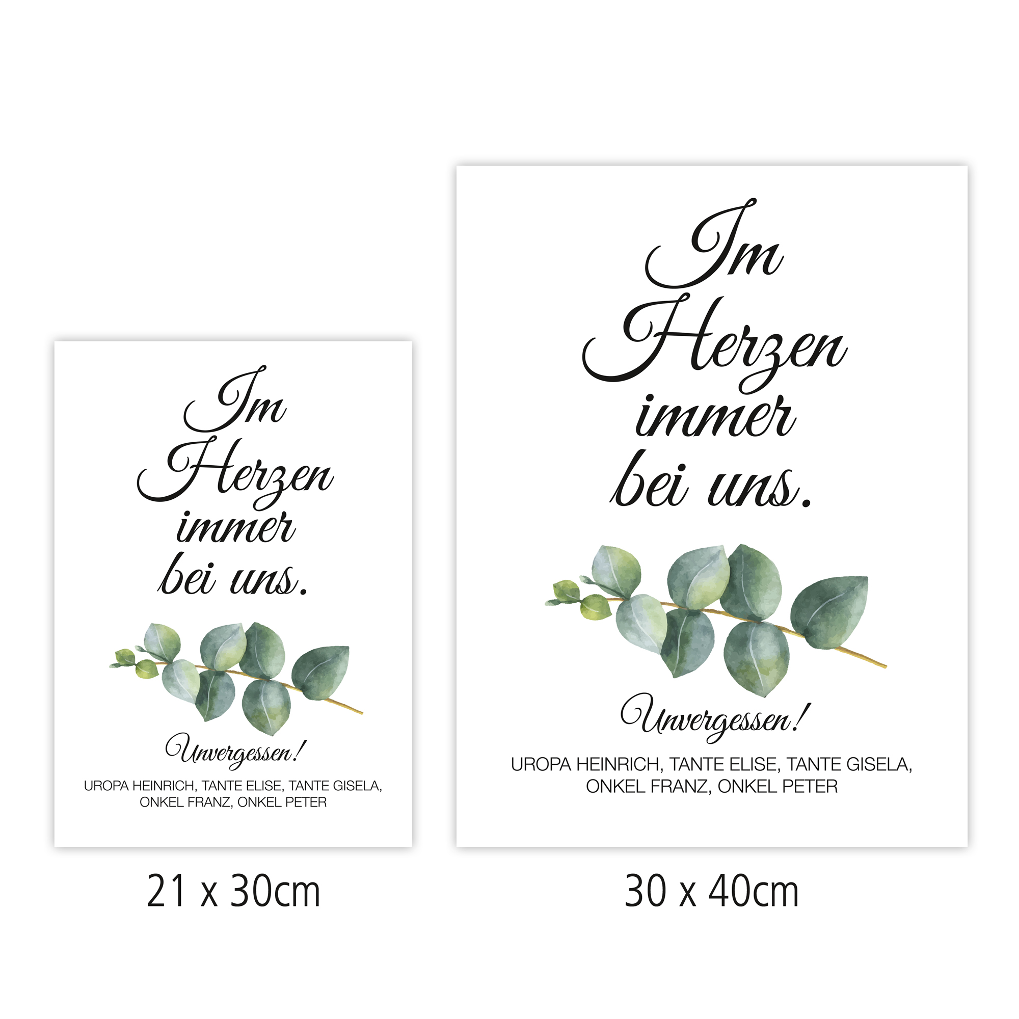 Poster Erinnerung "Im Herzen..."