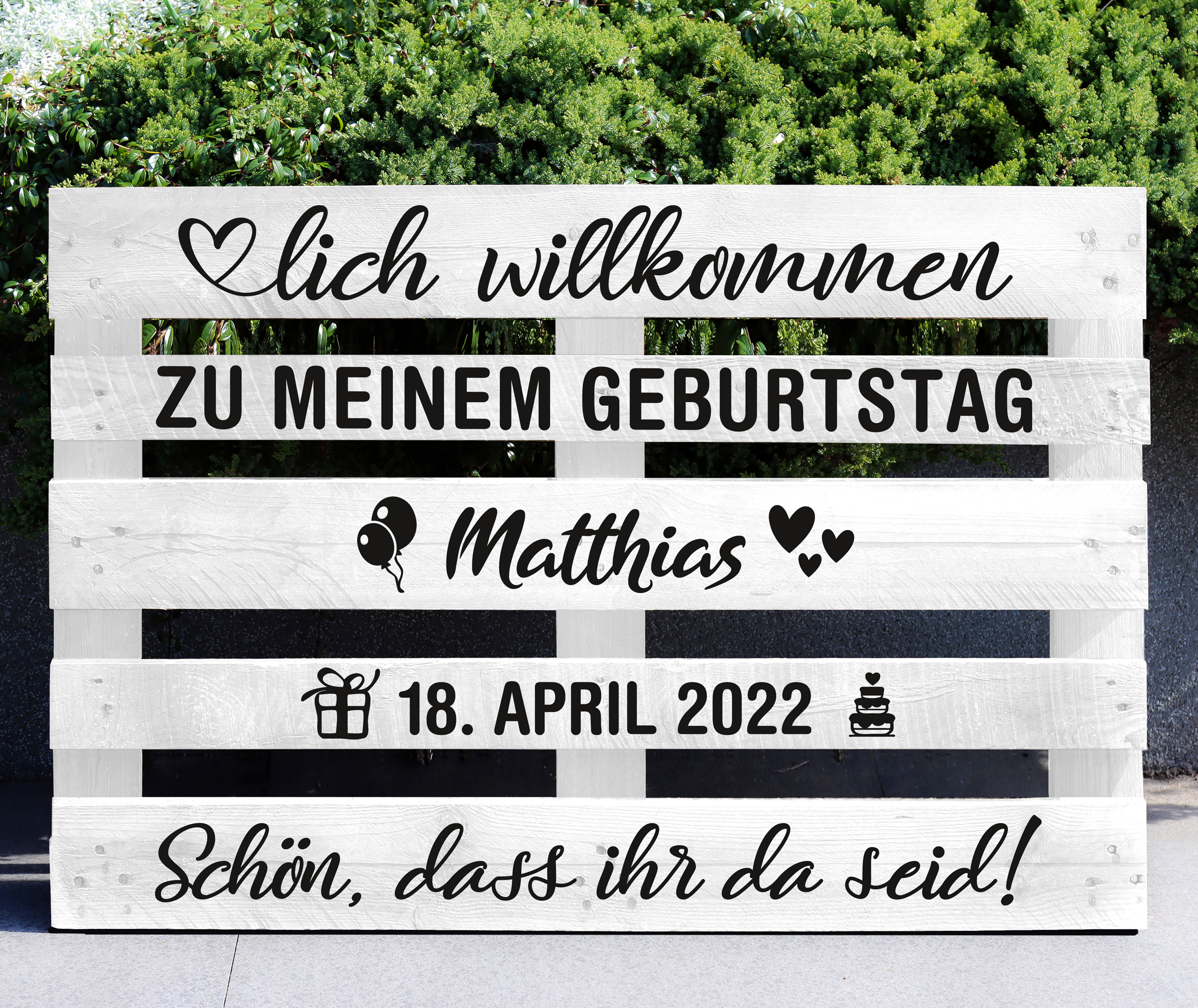 Palettenaufkleber "Geburtstag"