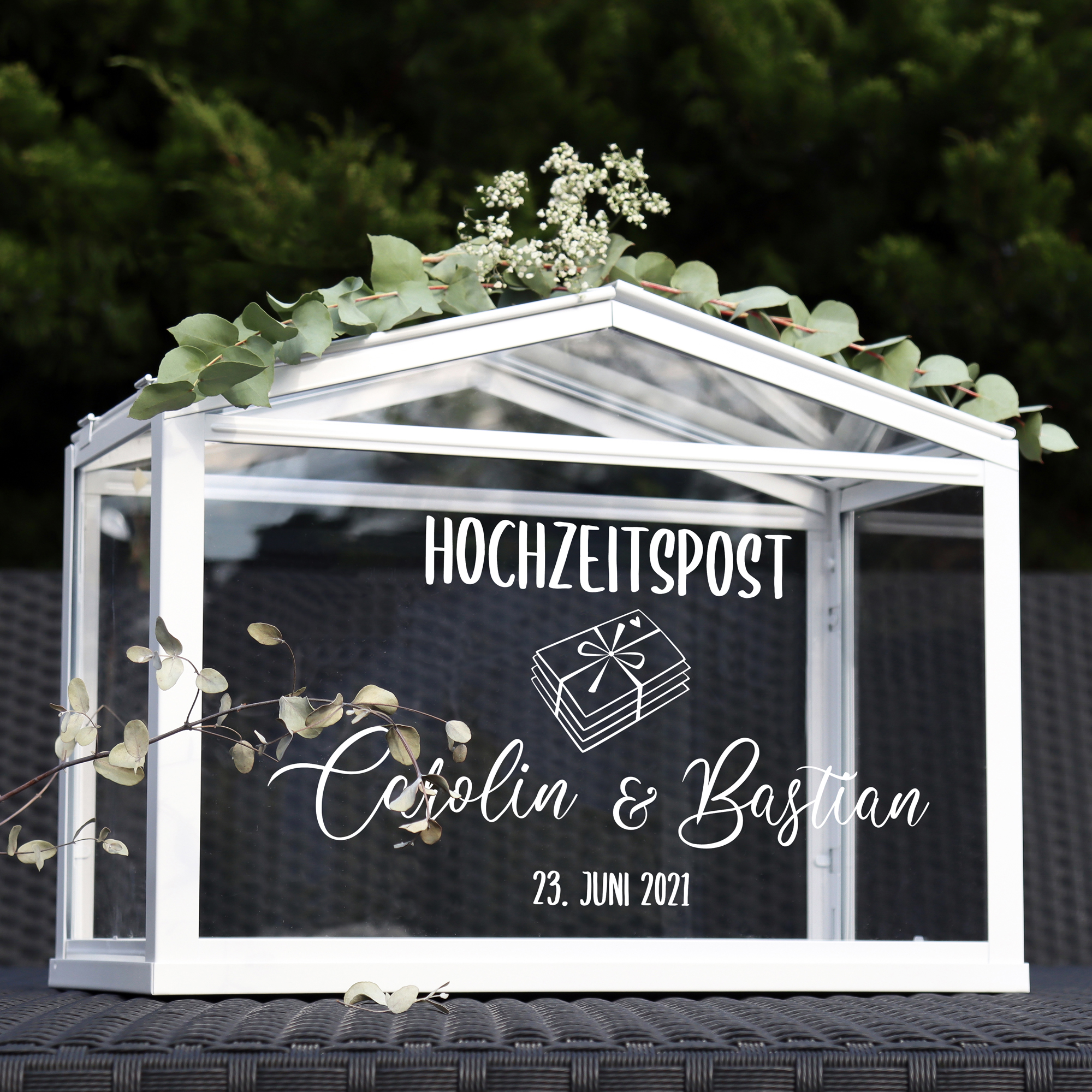 Aufkleber "Hochzeitspost" Carolin - personalisiert in 5 Farben