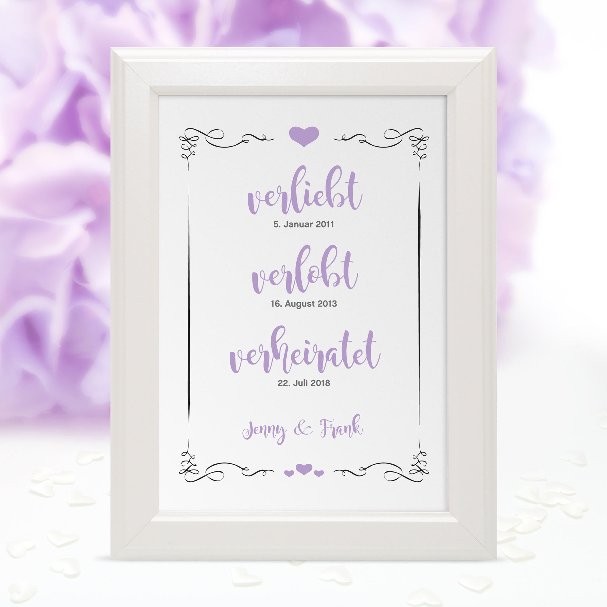 Poster "verliebt-verlobt-verheiratet" - Jenny in 10 Farben