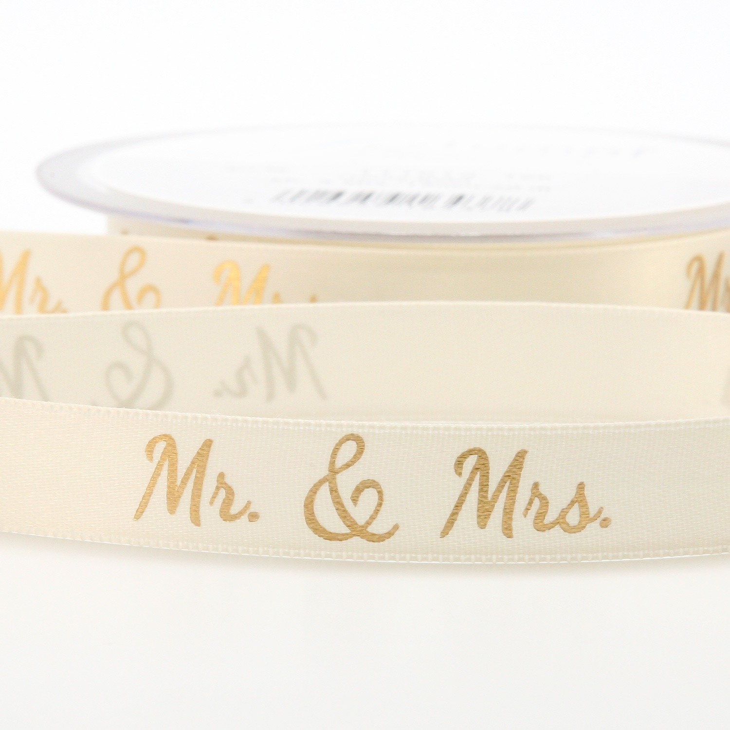 Dekoband "Mr. & Mrs." gold (15mm) - 20m