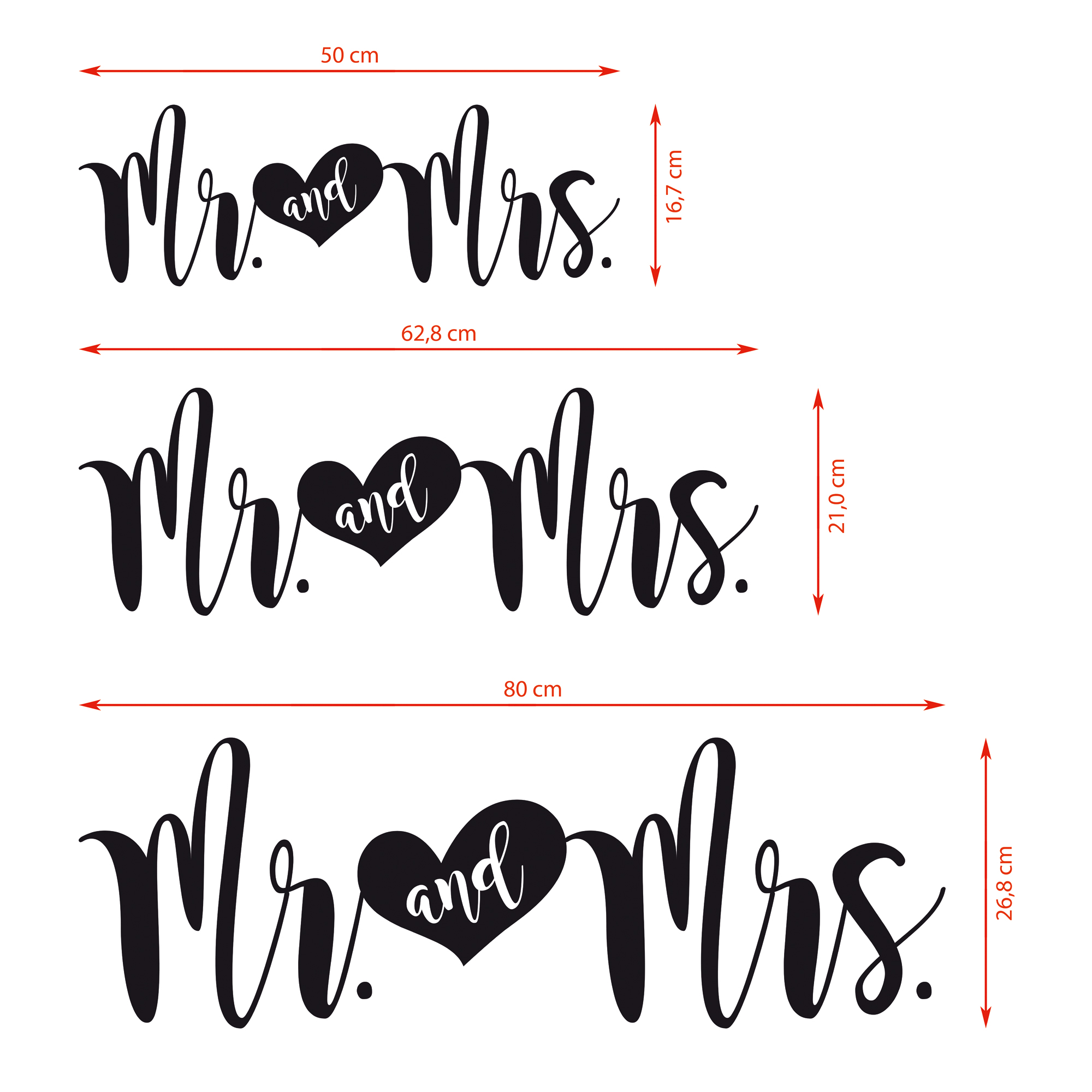 Auto-Aufkleber "Mr. & Mrs."