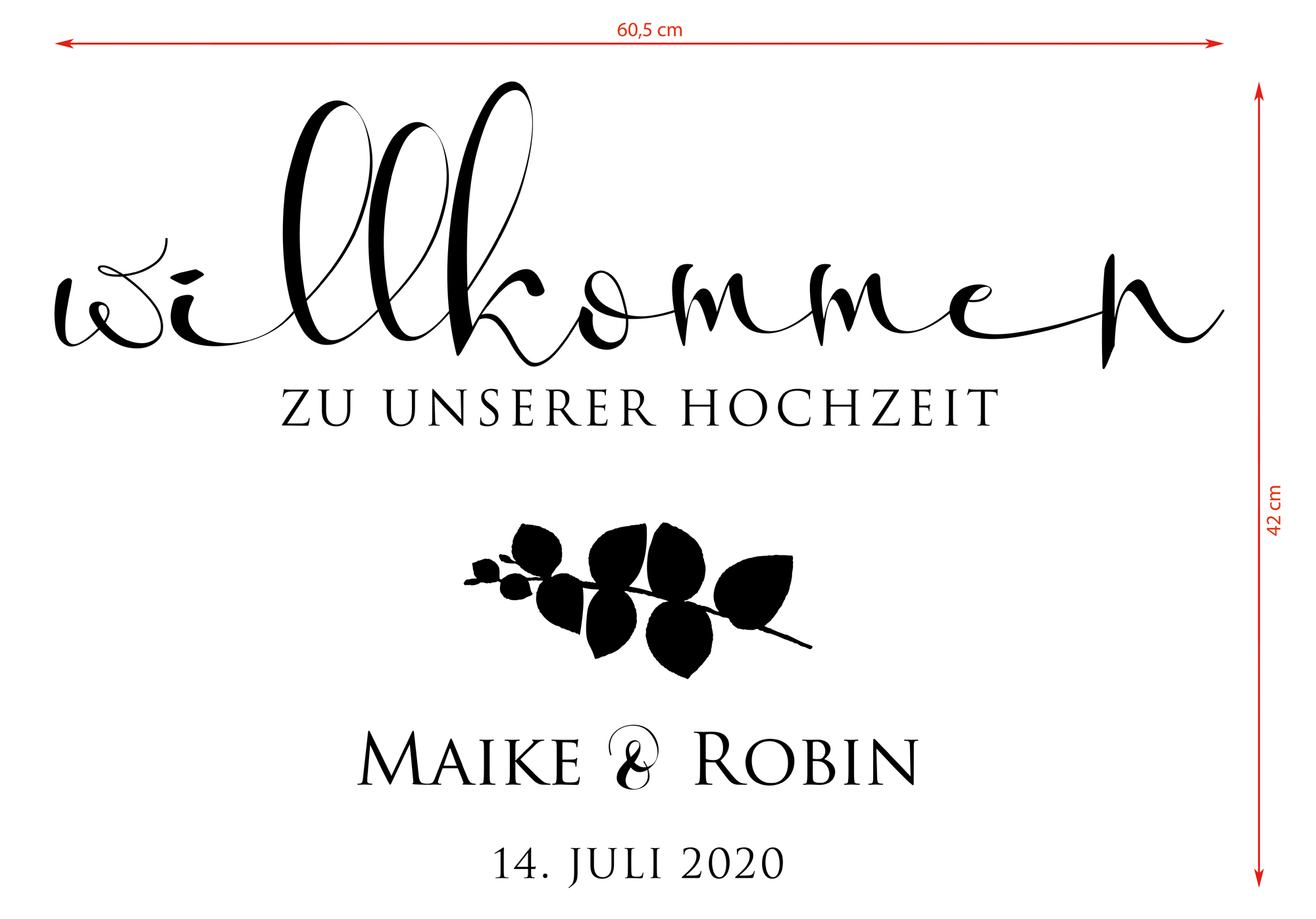 Aufkleber "Willkommen" Maike