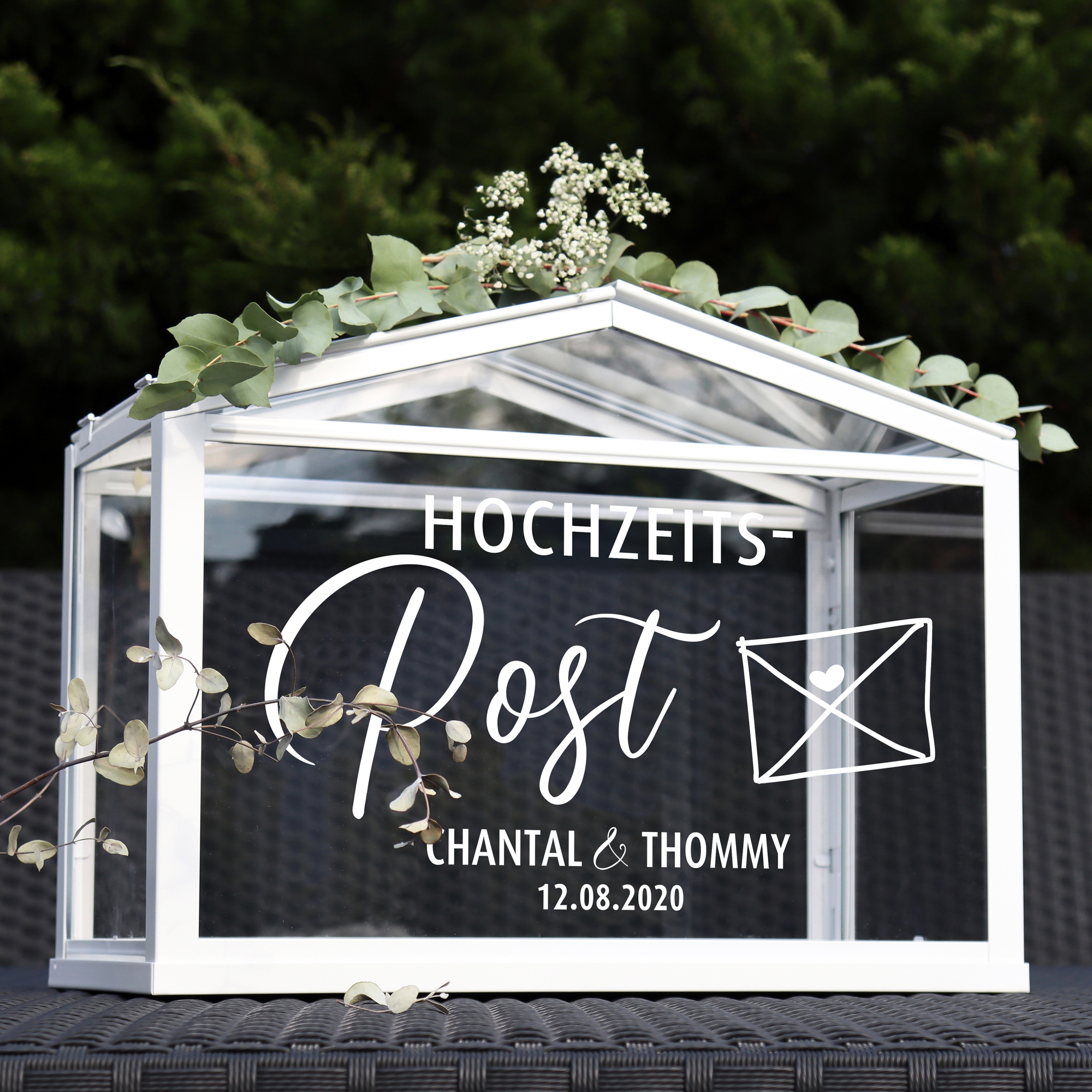 Aufkleber "Hochzeitspost" Chantal - personalisiert in 5 Farben