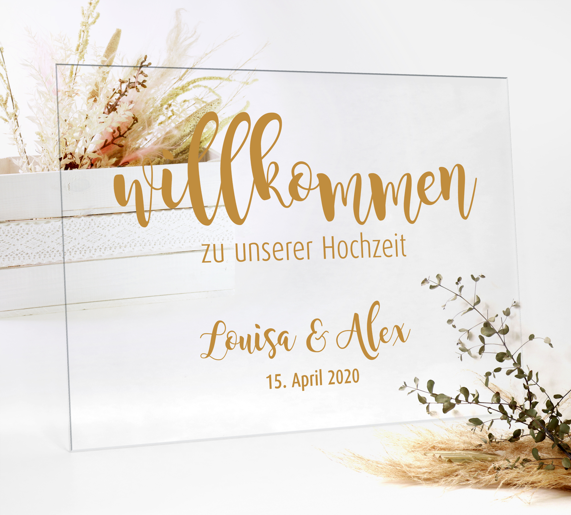 Aufkleber "Willkommen" Louisa