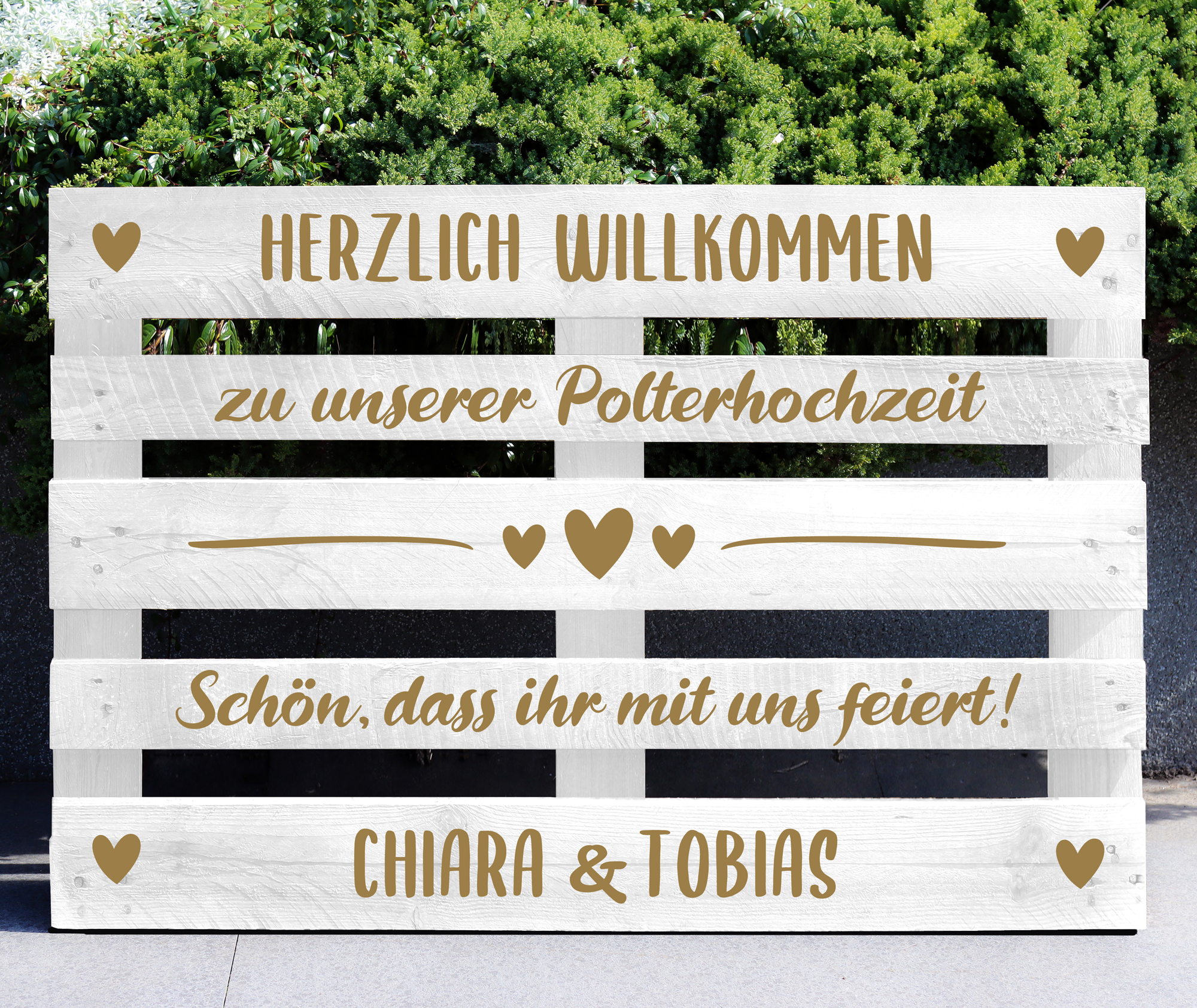 Palettenaufkleber "Polterhochzeit" - Chiara