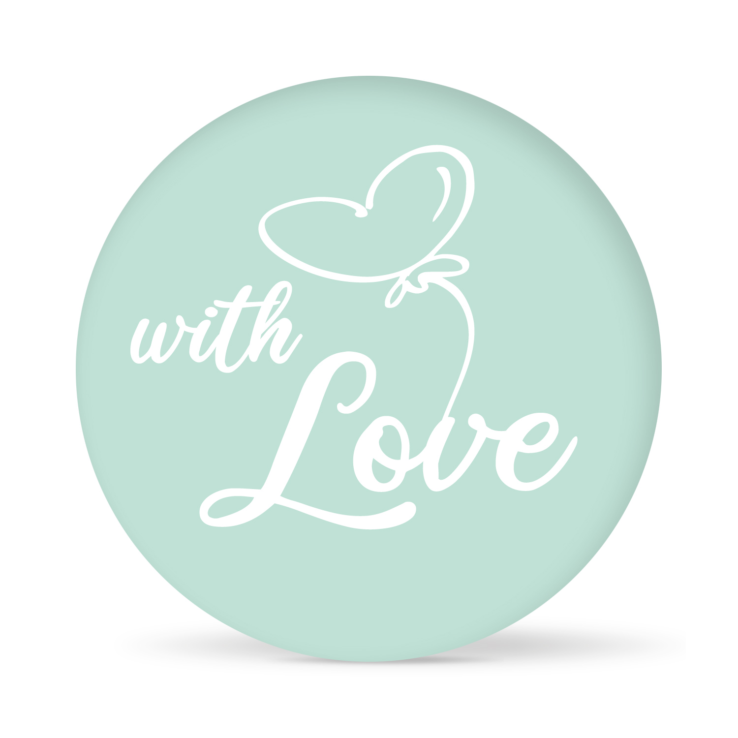 Aufkleber "With Love Herz" farbig (24 St.)