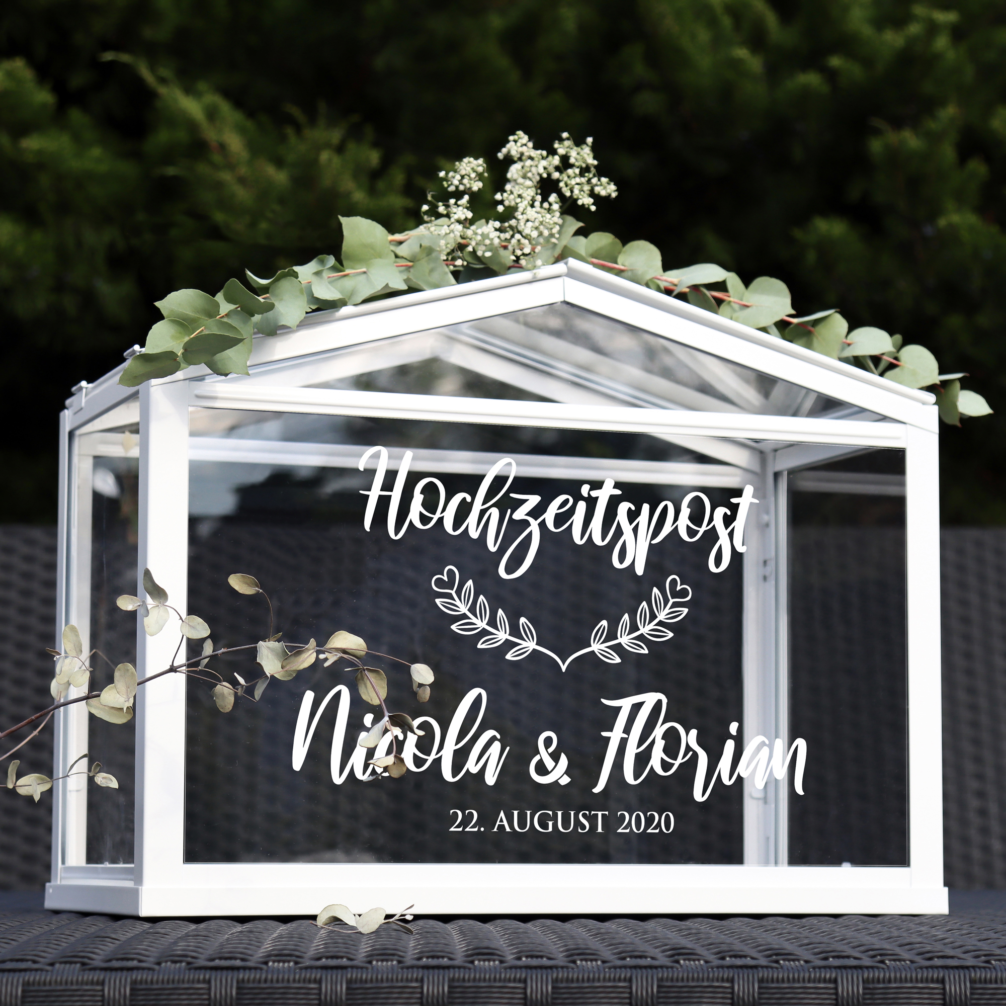 Aufkleber "Hochzeitspost" Nicola - personalisiert in 5 Farben
