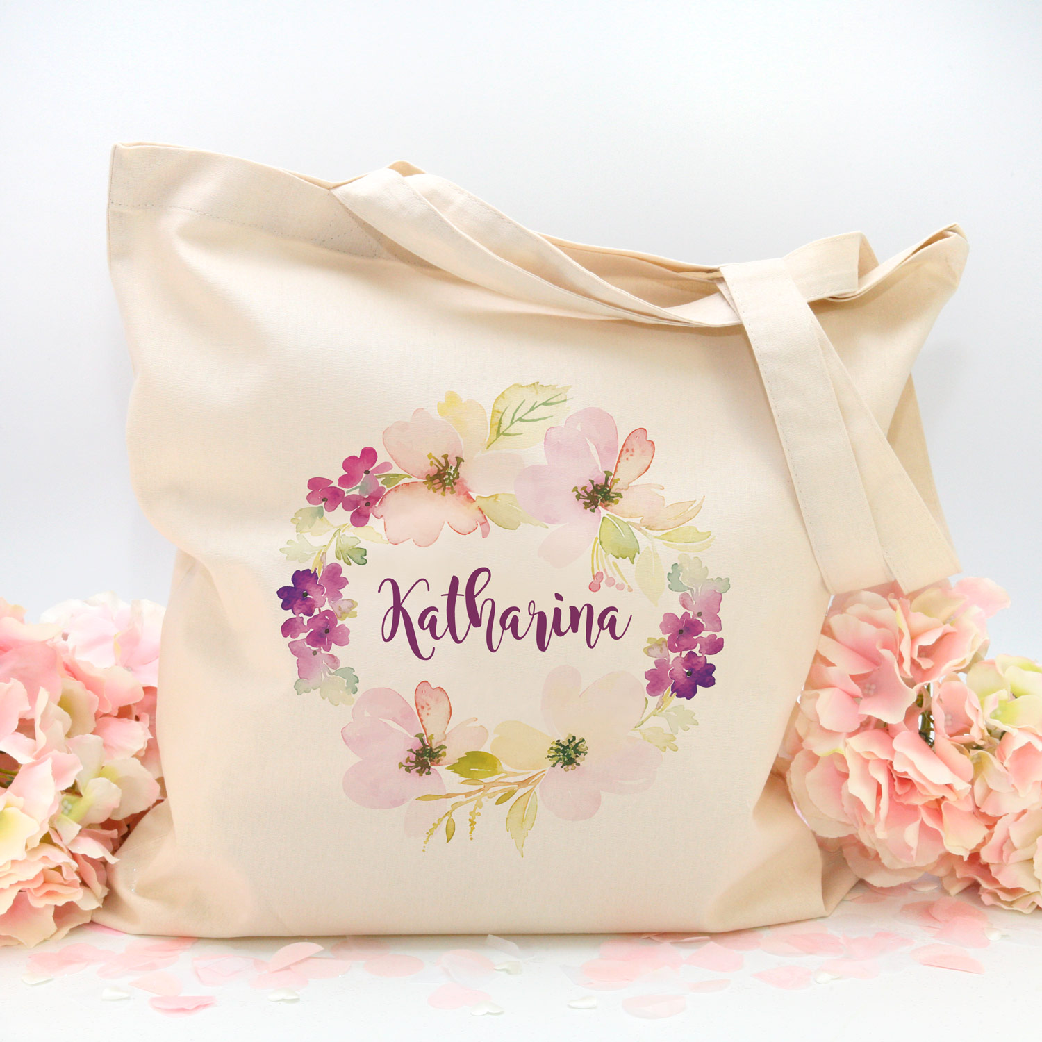 Stofftasche "Natur" Flower (38x42cm) - personalisiert