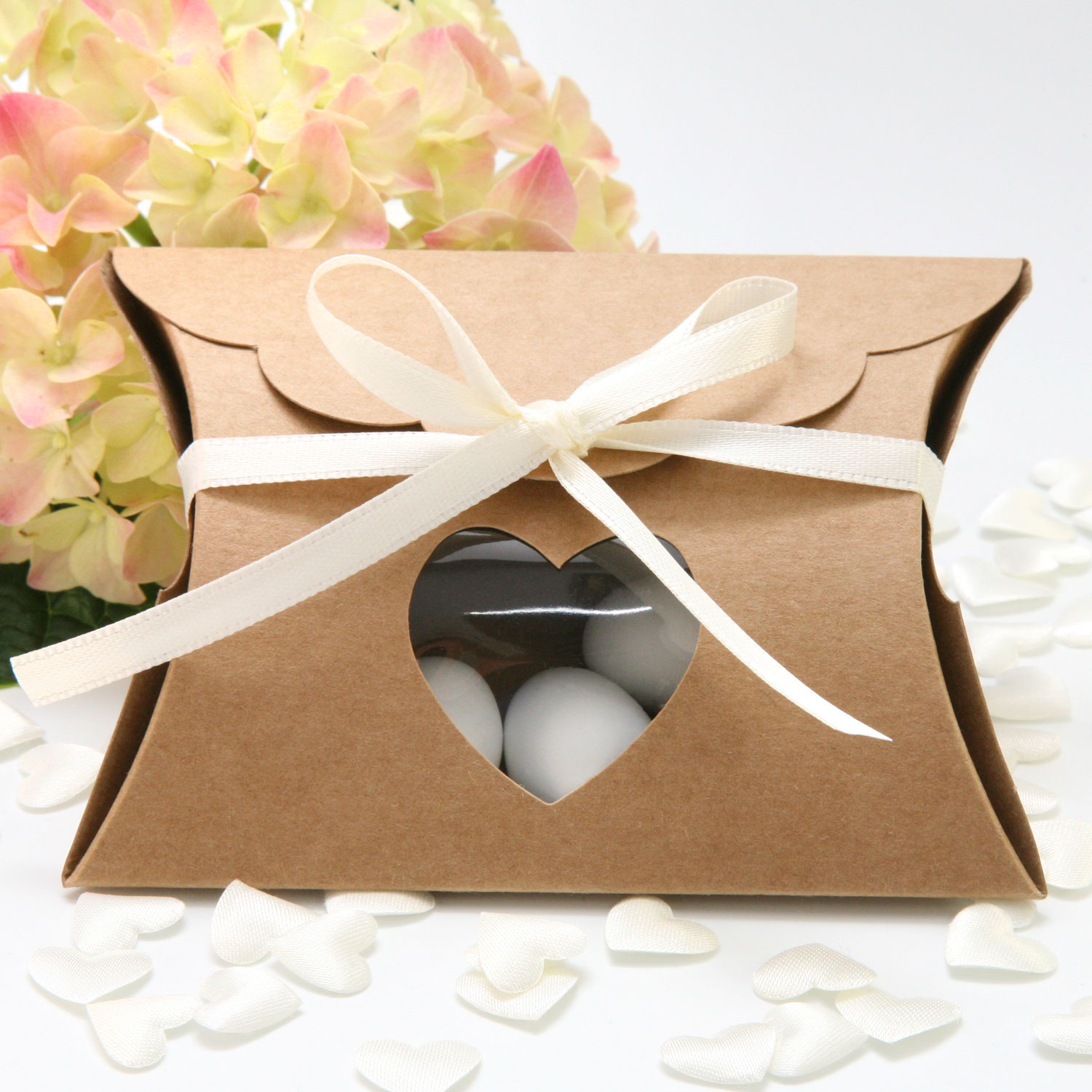 Kissenbox mit Herz "Natur" (10 St.)