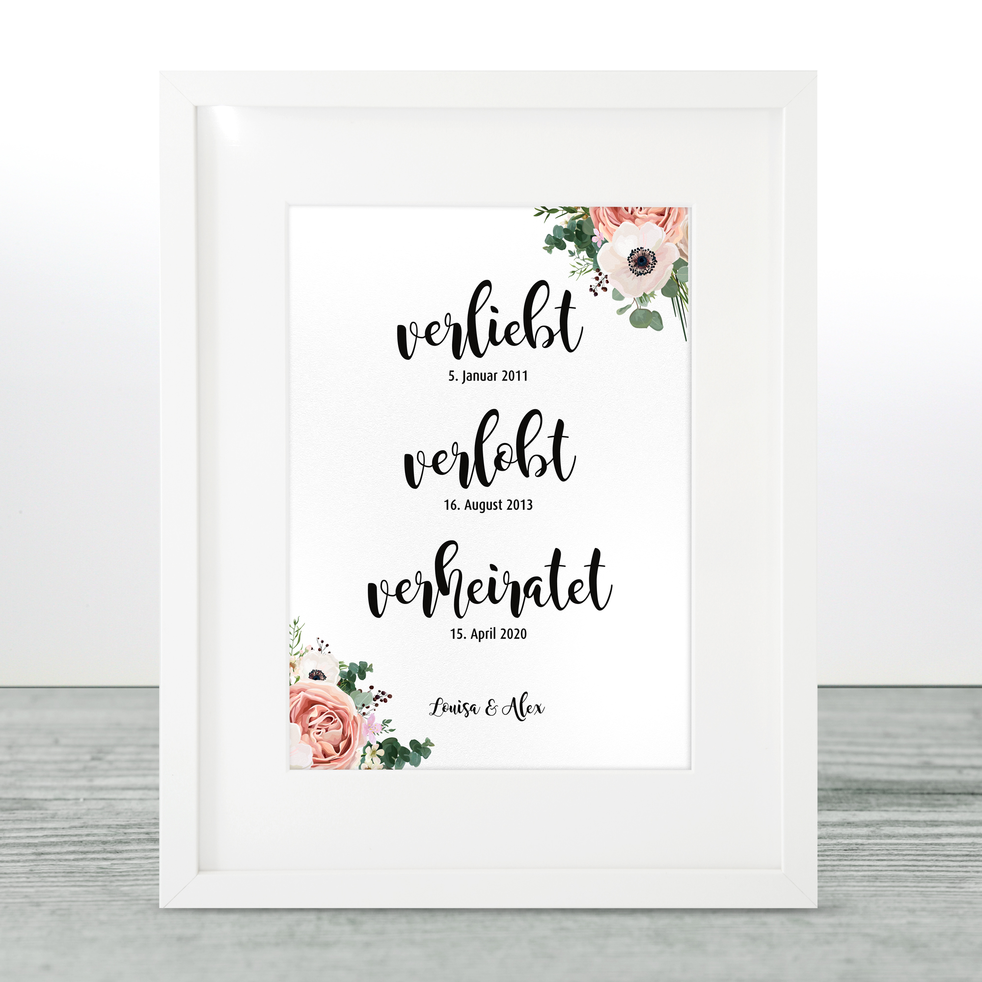 Poster "verliebt-verlobt-verheiratet" - Louisa