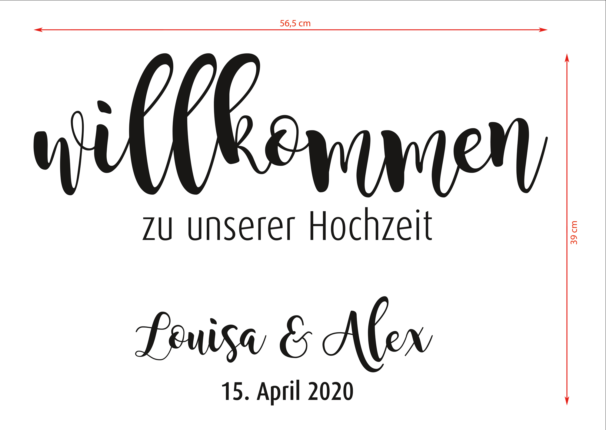 Aufkleber "Willkommen" Louisa