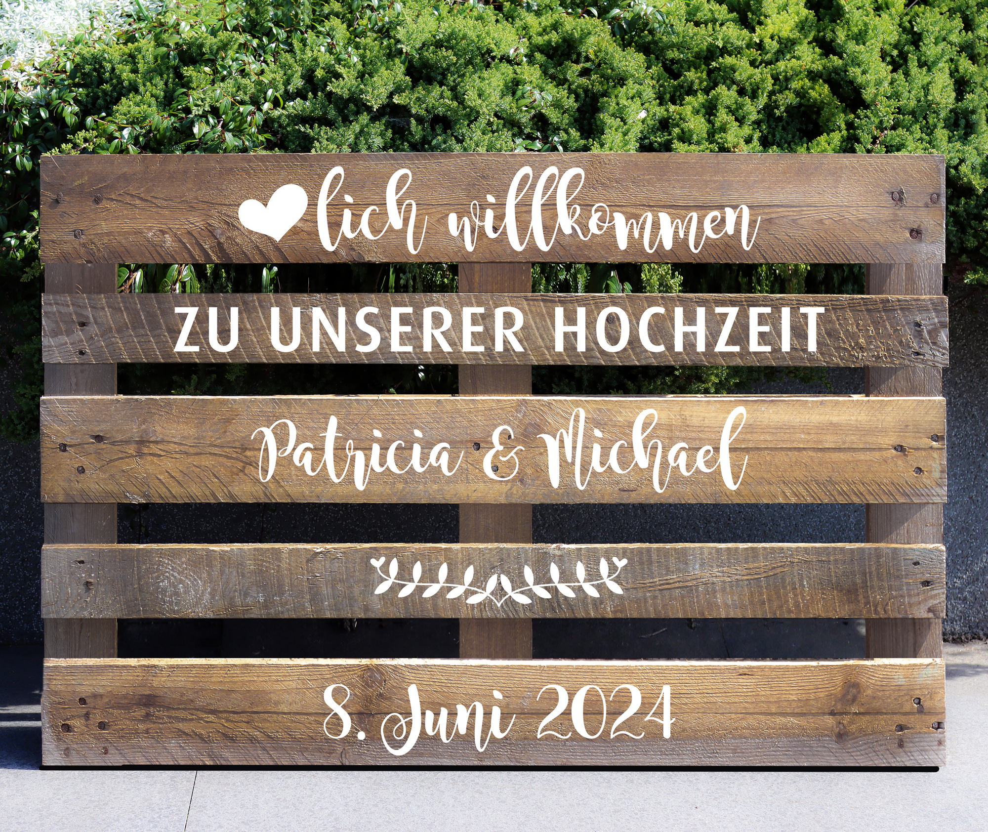 Palettenaufkleber "Hochzeit" - Patricia