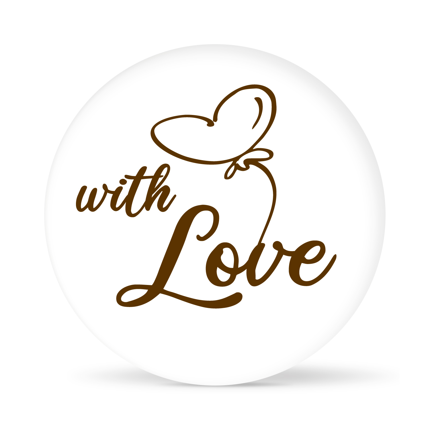 Aufkleber "With Love Herz" weiß (24 St.)