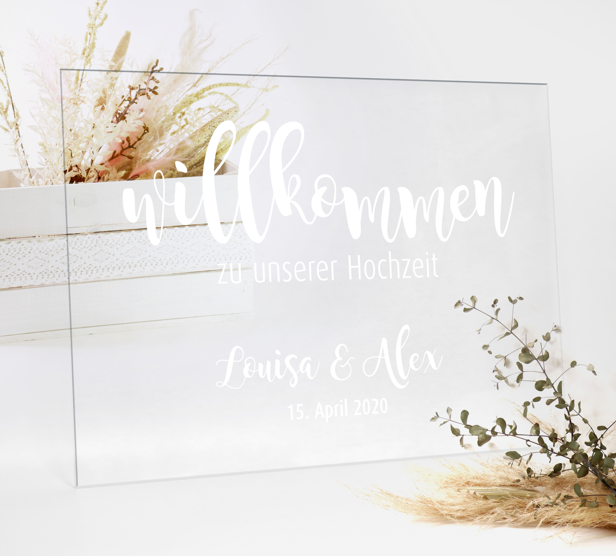 Aufkleber "Willkommen" Louisa