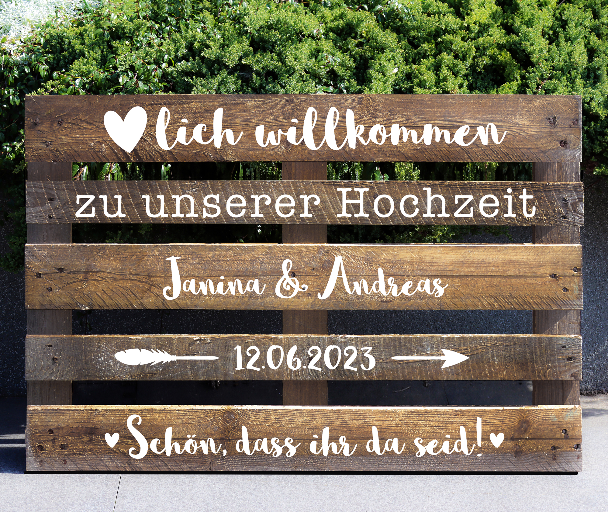Palettenaufkleber "Hochzeit" - Janina