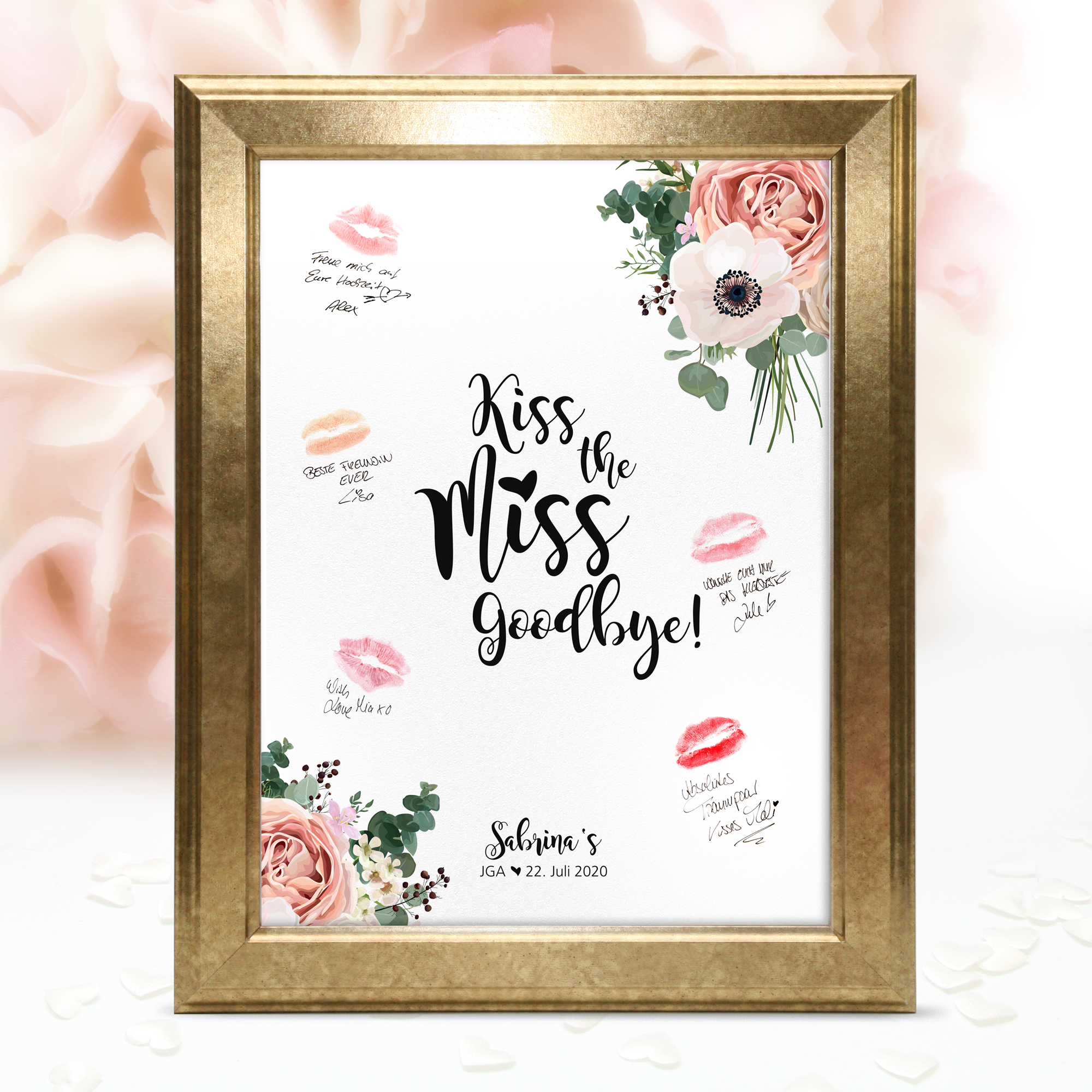 Poster Kiss the miss Goodbye "Louisa" - personalisiert