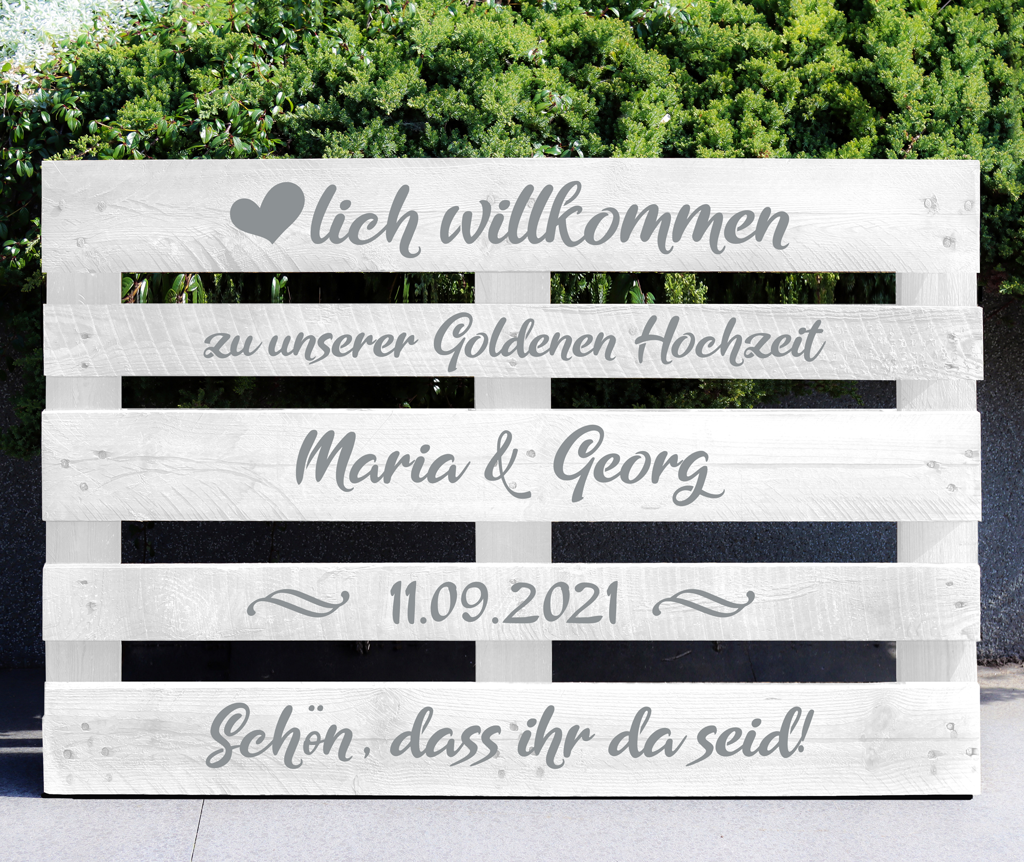 Palettenaufkleber "Goldene Hochzeit"