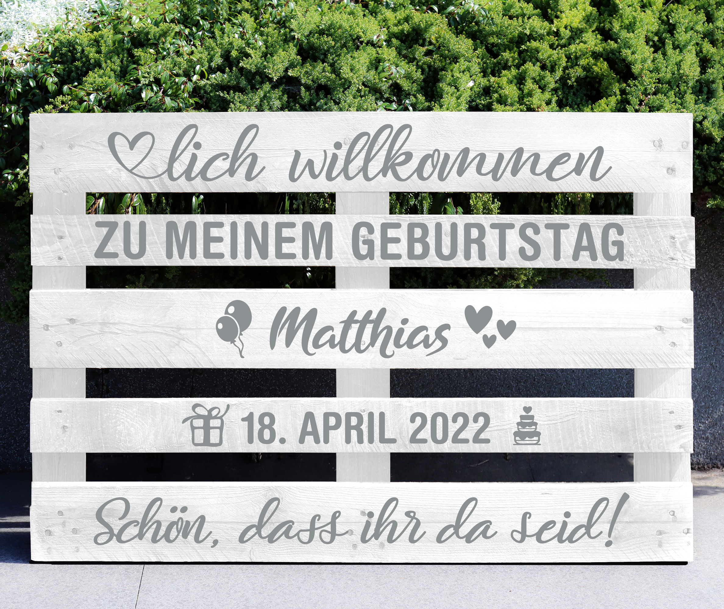 Palettenaufkleber "Geburtstag"