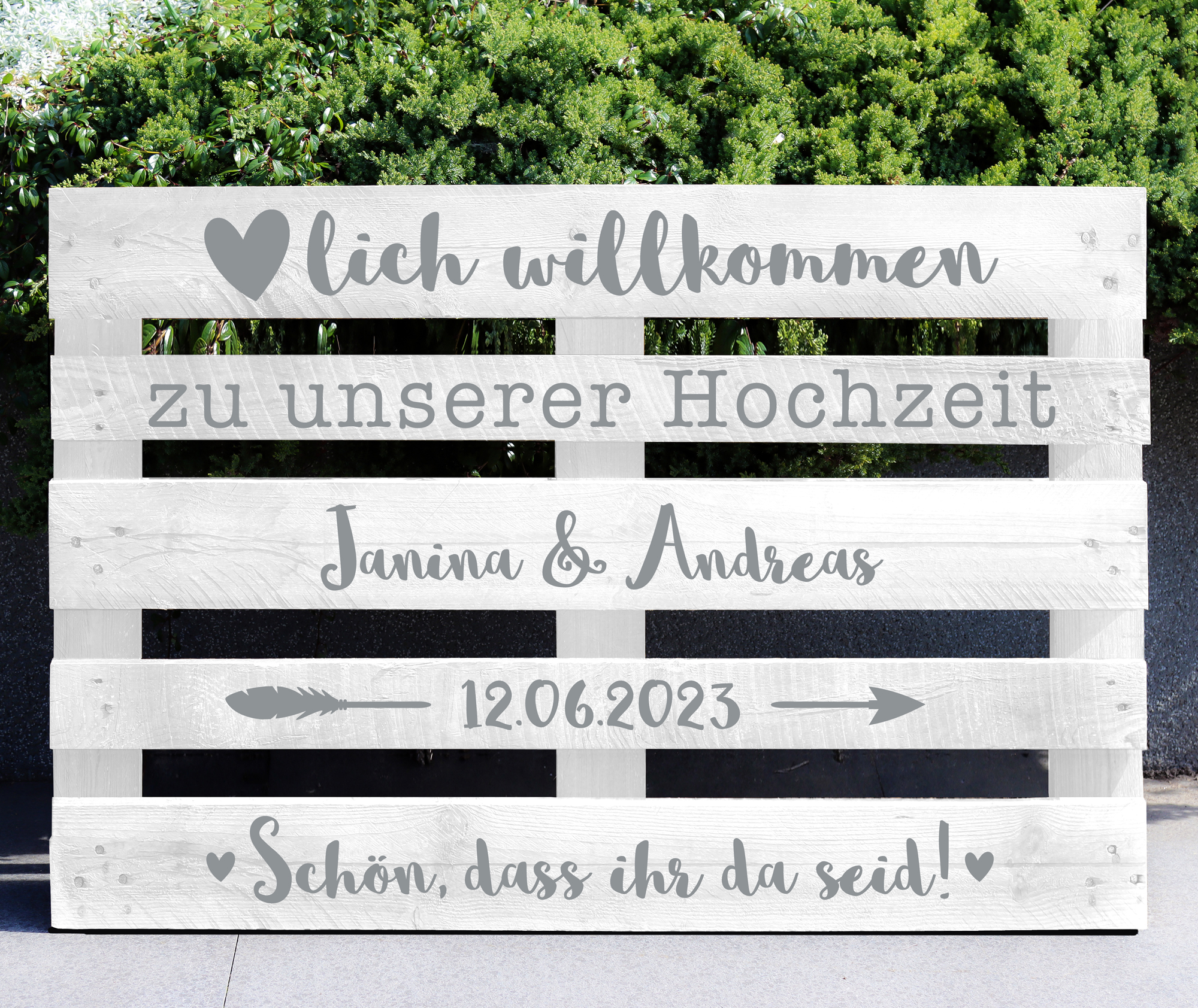 Palettenaufkleber "Hochzeit" - Janina
