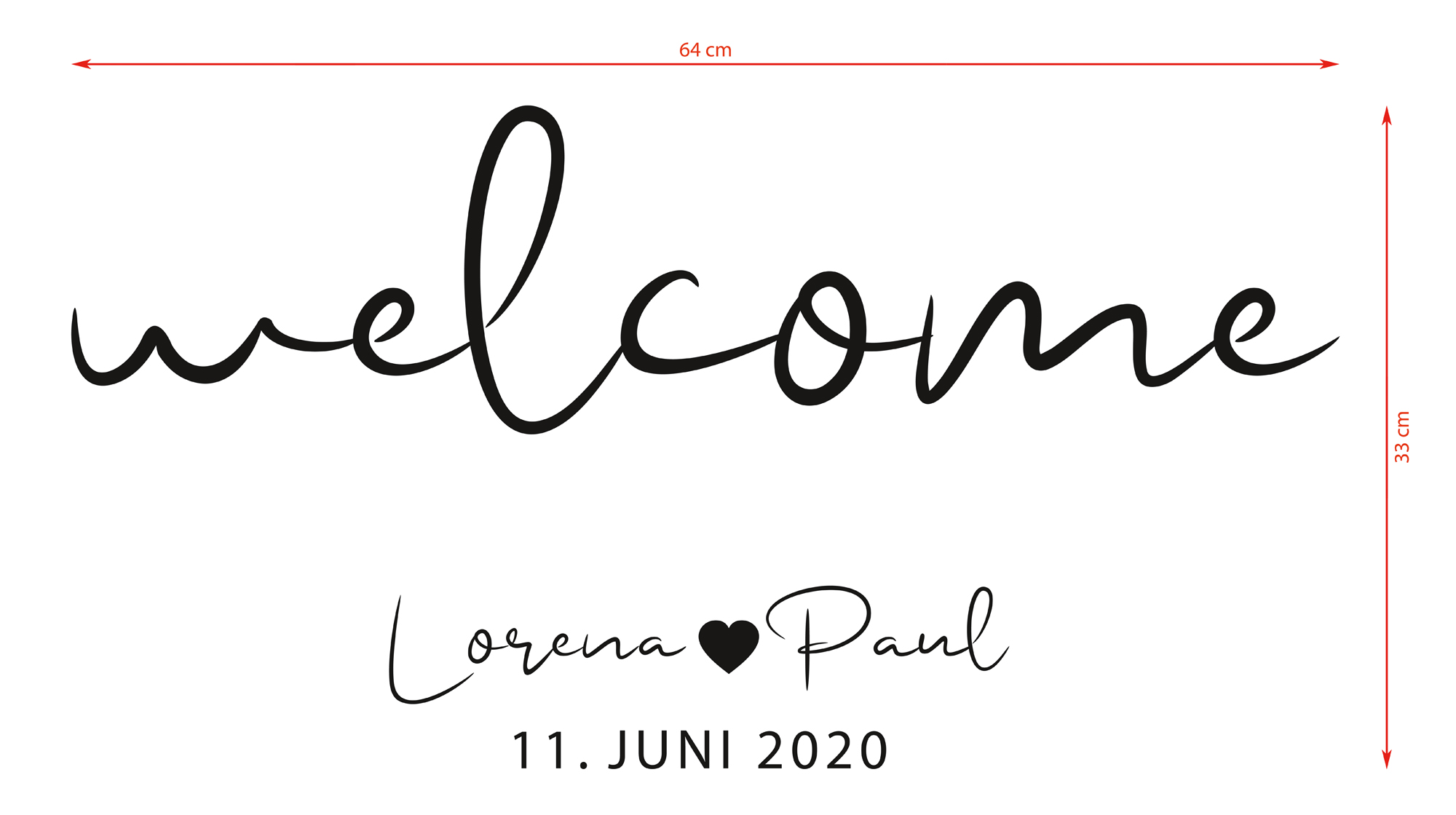 Aufkleber "Welcome" Lorena - in 3 Farben