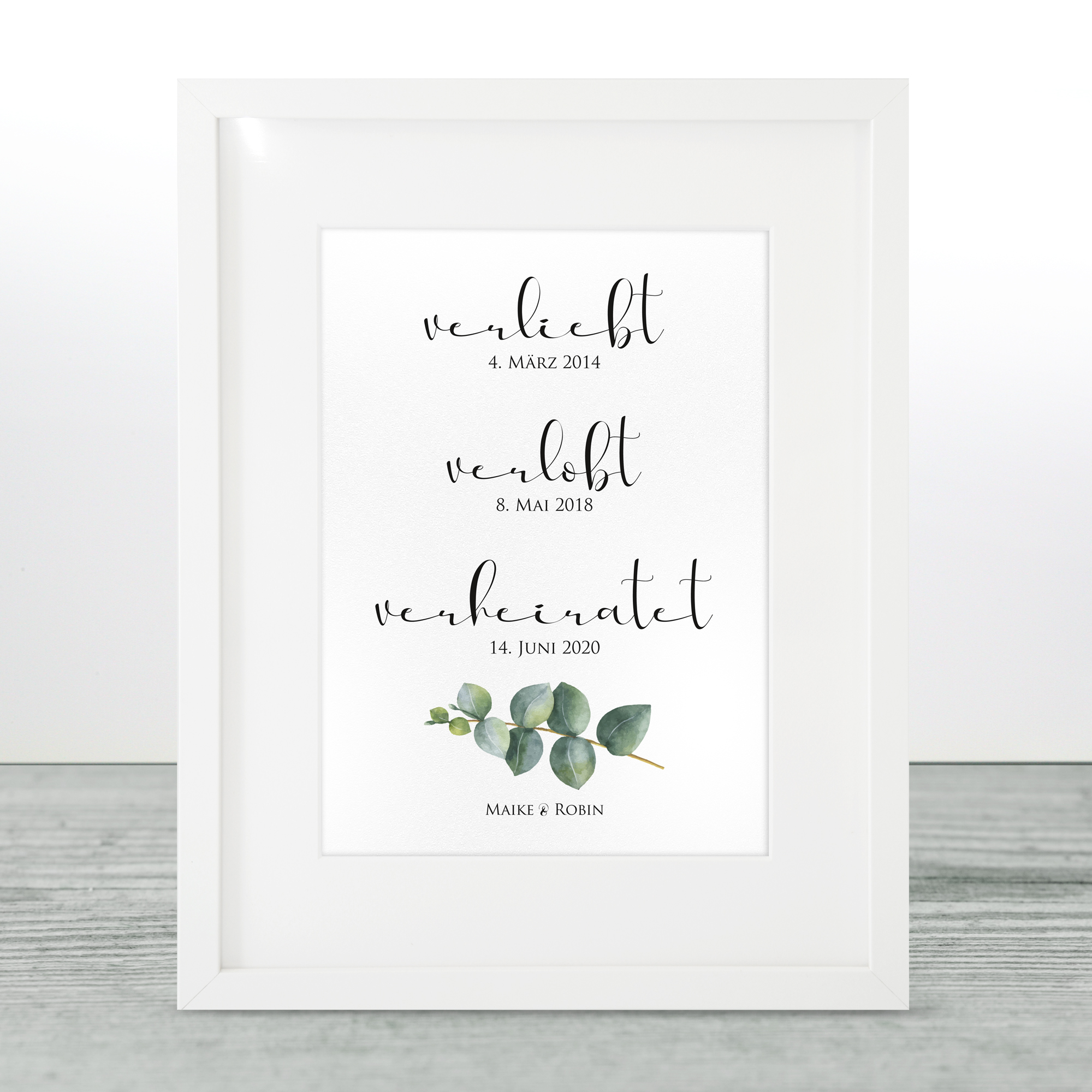 Poster "verliebt-verlobt-verheiratet" - Maike
